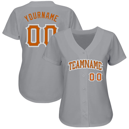 Custom Gray Texas Orange-White Authentic Baseball Jersey - Sky-Custom