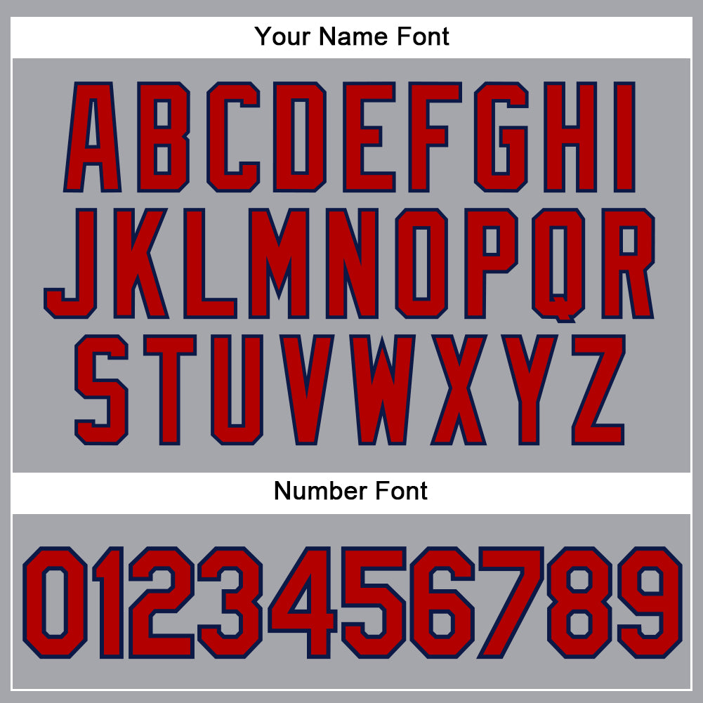 Custom Gray Red-Navy Authentic Sleeveless Baseball Jersey - Sky-Custom