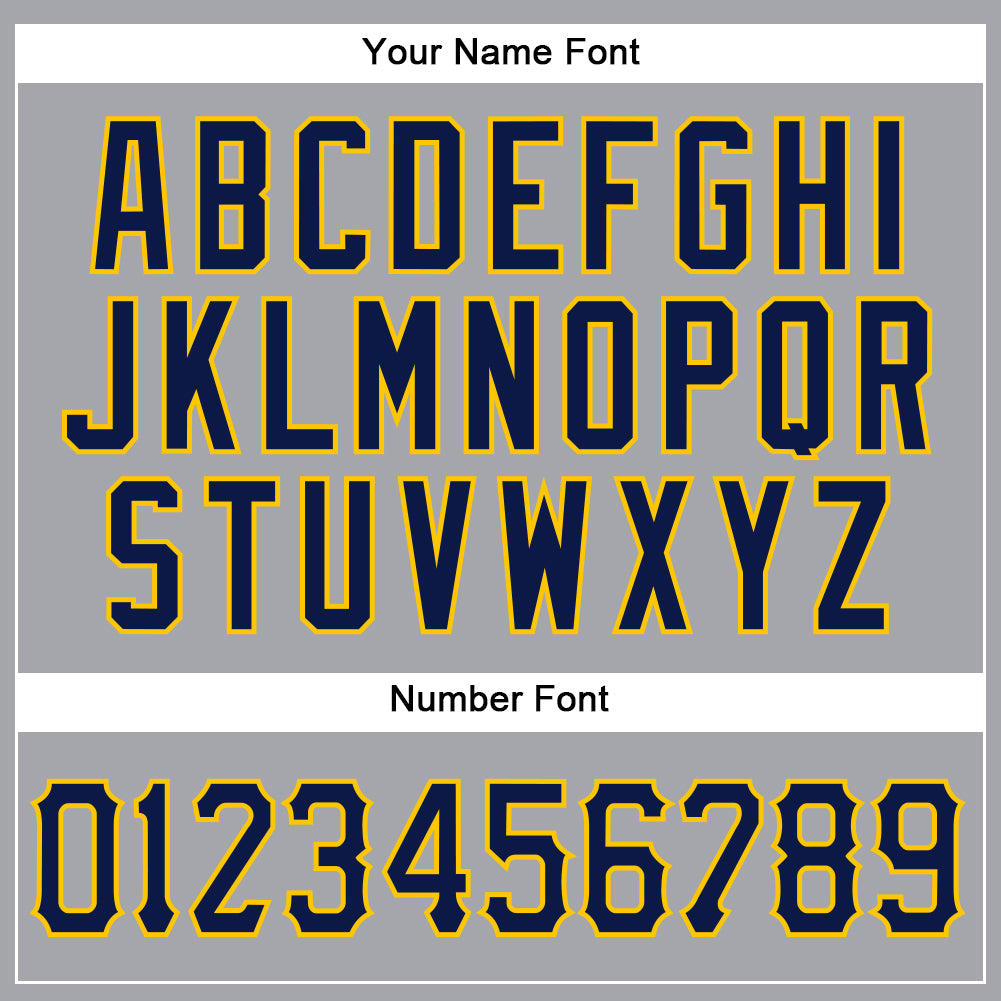 Custom Gray Navy-Gold Authentic Sleeveless Baseball Jersey - Sky-Custom