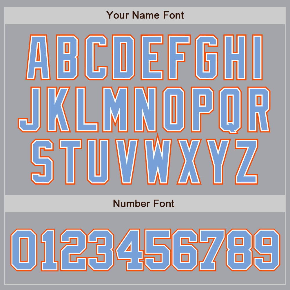 Custom Gray Powder Blue White-Orange Authentic Baseball Jersey - Sky-Custom