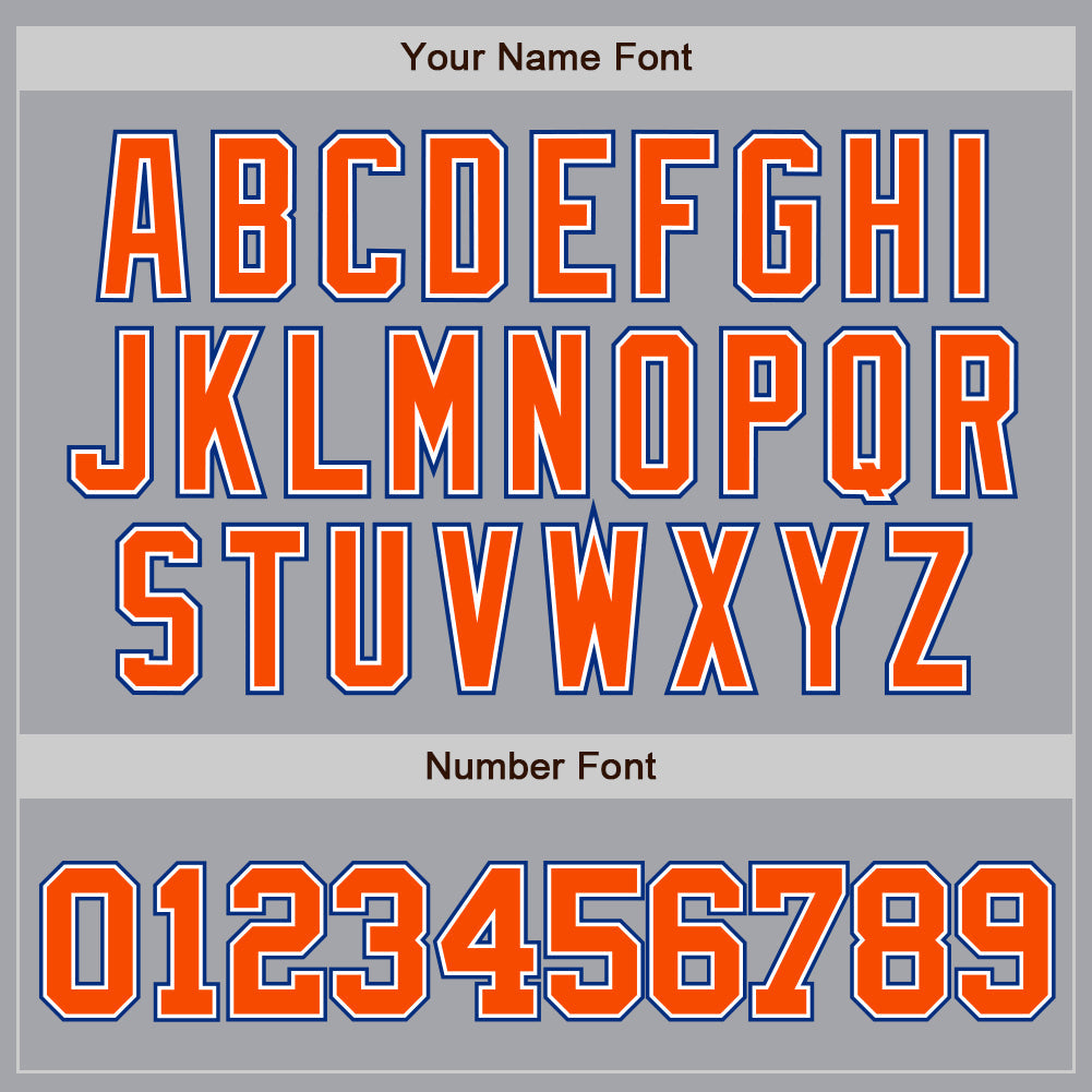 Custom Gray Orange White-Royal Authentic Baseball Jersey - Sky-Custom