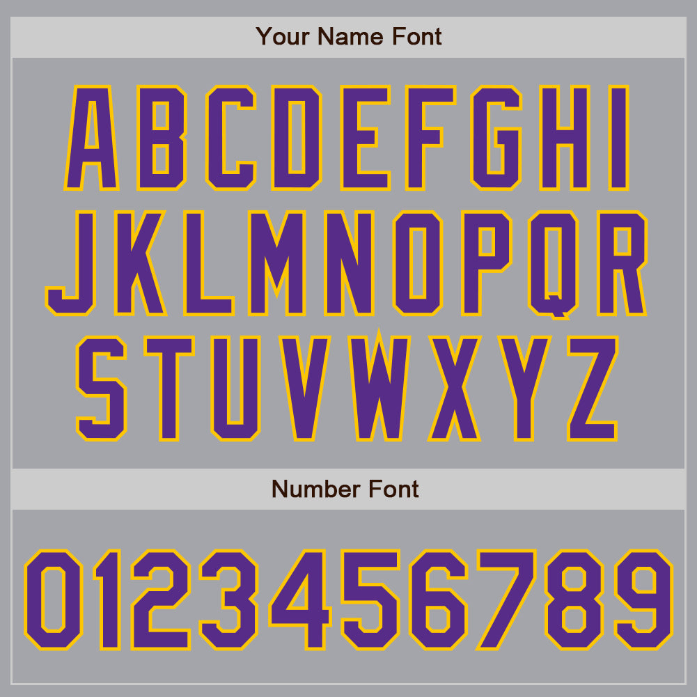 Custom Gray Purple-Gold Authentic Baseball Jersey - Sky-Custom