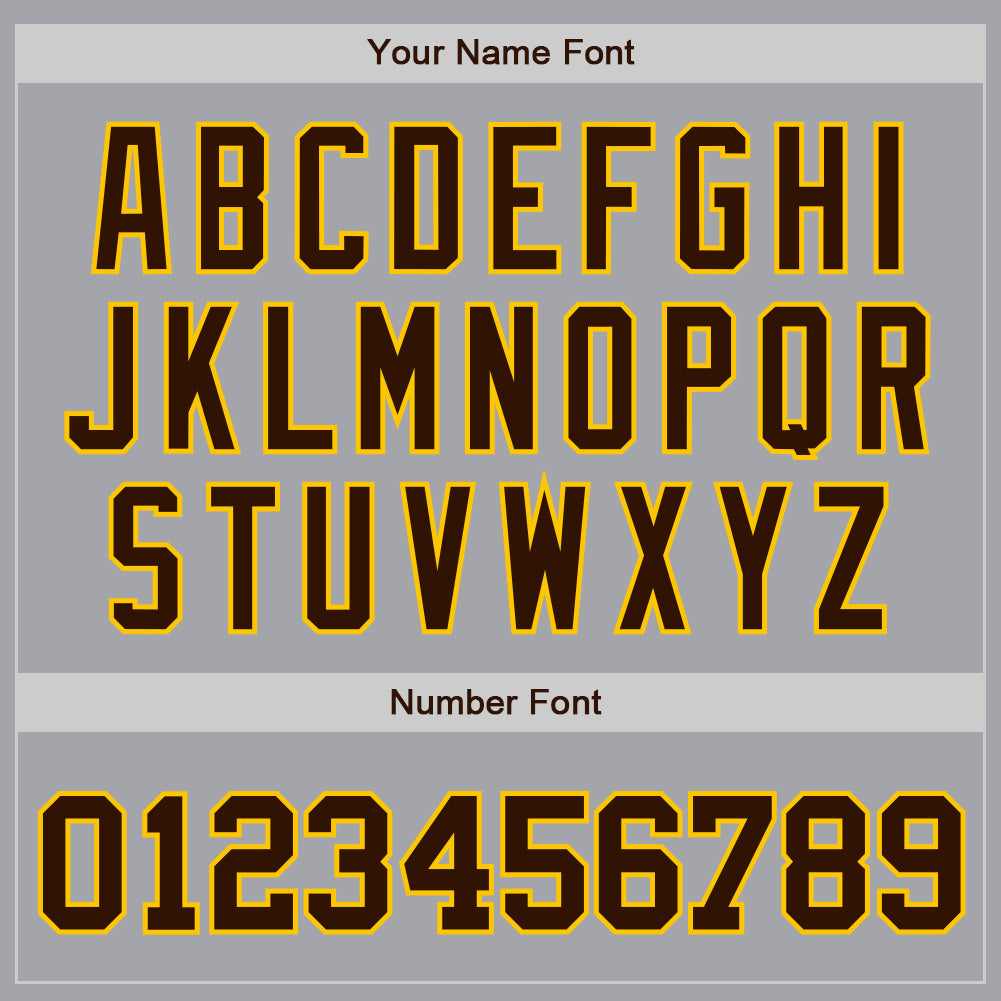 Custom Gray Brown-Gold Authentic Baseball Jersey - Sky-Custom