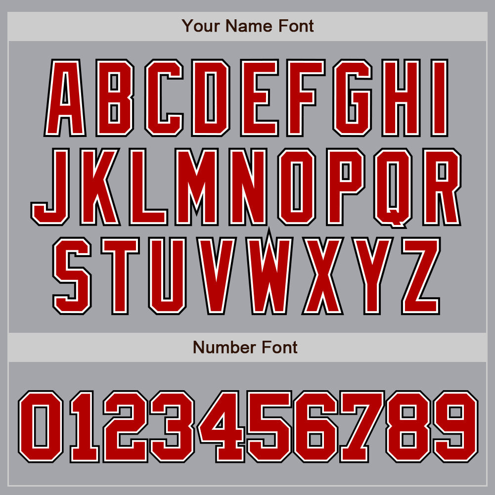 Custom Gray Red White-Black Authentic Baseball Jersey - Sky-Custom