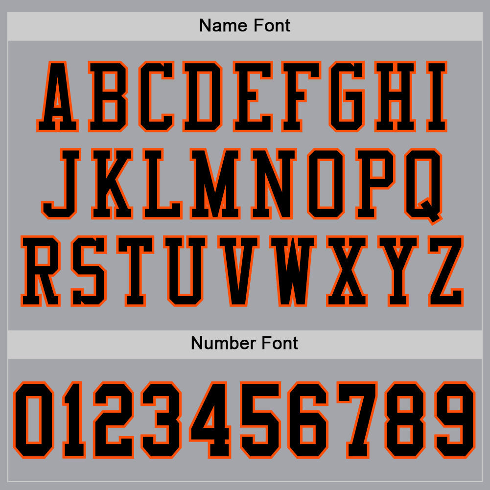 Custom Gray Black-Orange Mesh Authentic Football Jersey - Sky-Custom