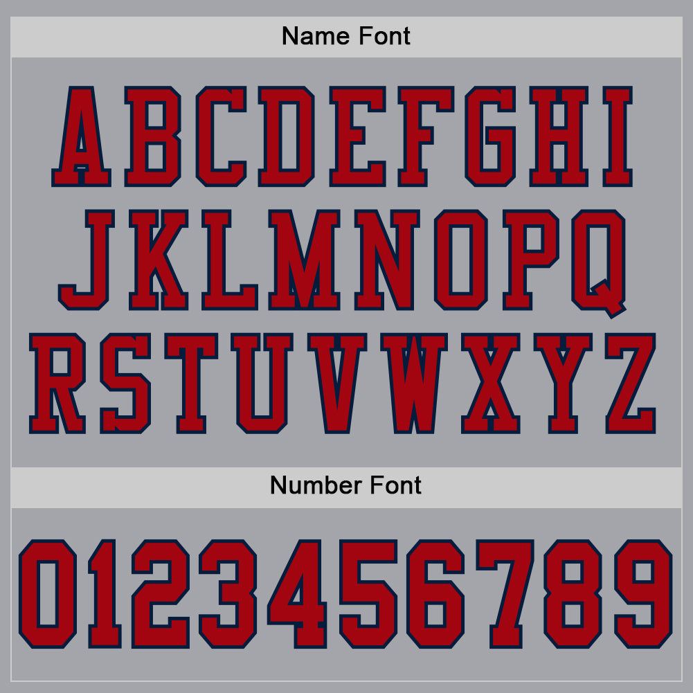 Custom Gray Red-Navy Mesh Authentic Football Jersey - Sky-Custom