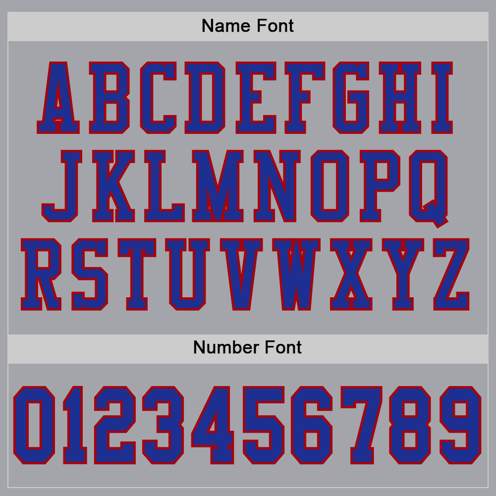 Custom Gray Royal-Red Mesh Authentic Football Jersey - Sky-Custom