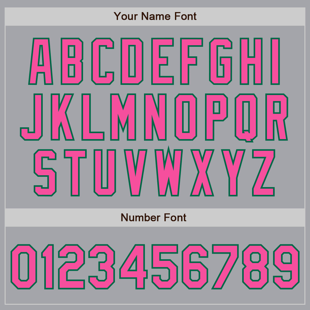 Custom Gray Pink-Kelly Green Authentic Baseball Jersey - Sky-Custom