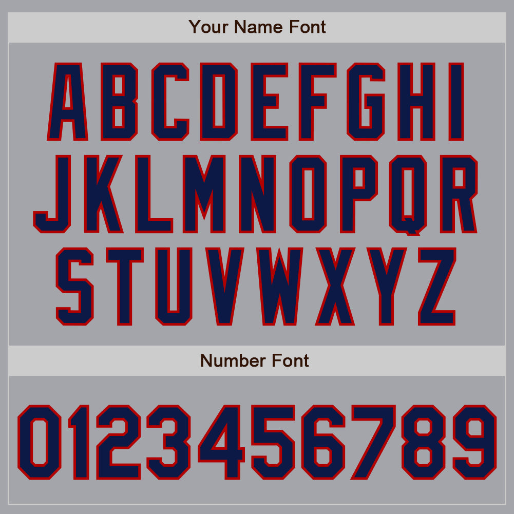 Custom Gray Navy-Red Authentic Baseball Jersey - Sky-Custom