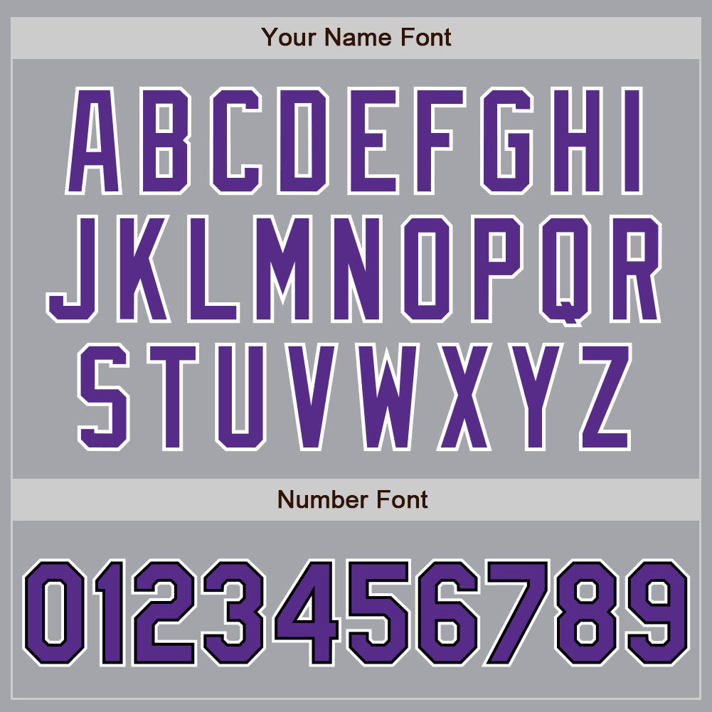 Custom Gray Purple-Black Authentic Baseball Jersey - Sky-Custom