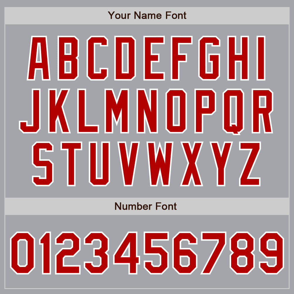 Custom Gray Red-White Authentic Baseball Jersey - Sky-Custom