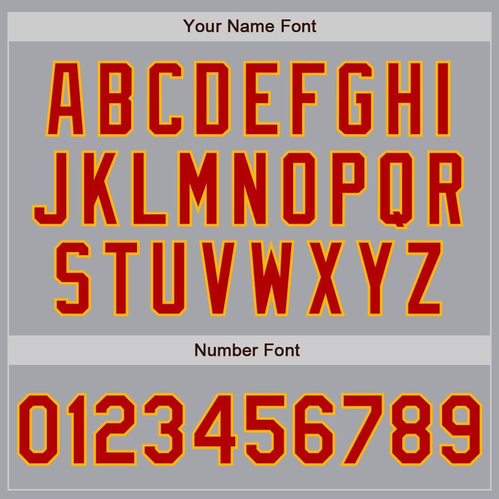 Custom Gray Red-Gold Authentic Baseball Jersey - Sky-Custom