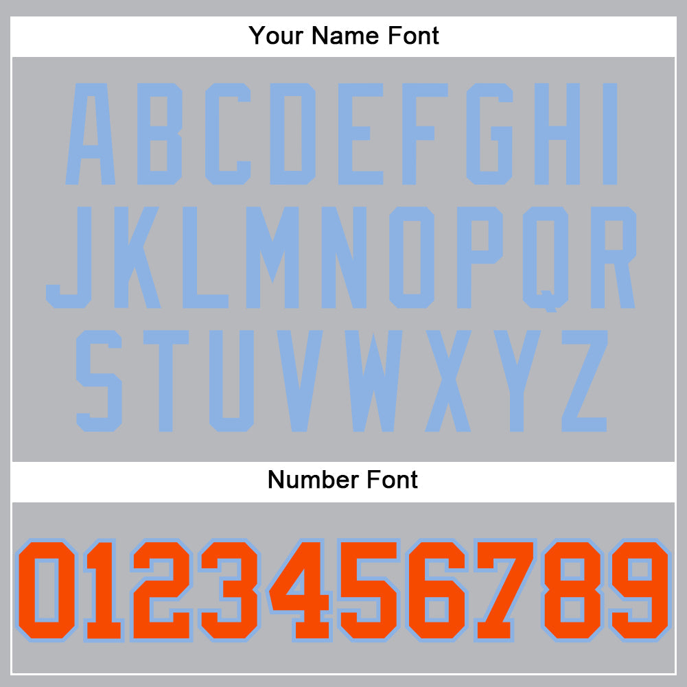 Custom Gray Orange-Light Blue Authentic Baseball Jersey - Sky-Custom