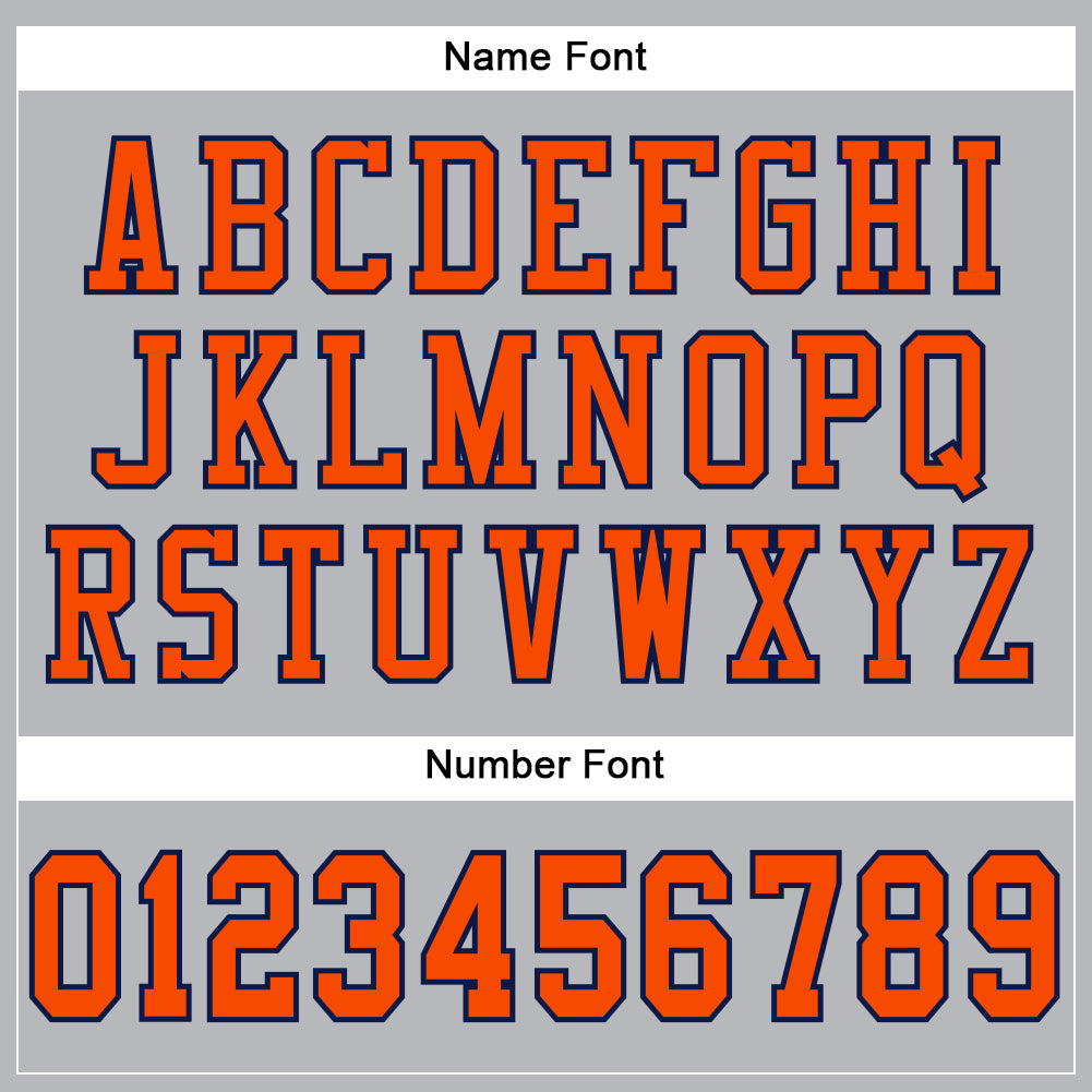 Custom Gray Orange-Navy Mesh Authentic Football Jersey - Sky-Custom