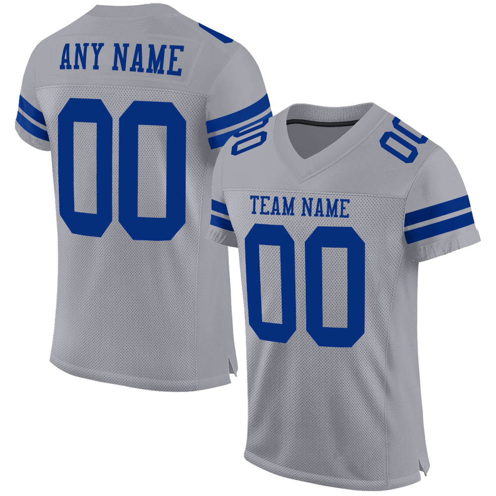 Custom Gray Royal Mesh Authentic Football Jersey - Sky-Custom