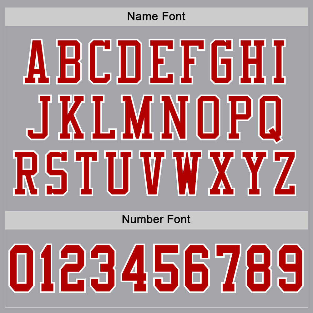 Custom Gray Red-White Mesh Authentic Football Jersey - Sky-Custom