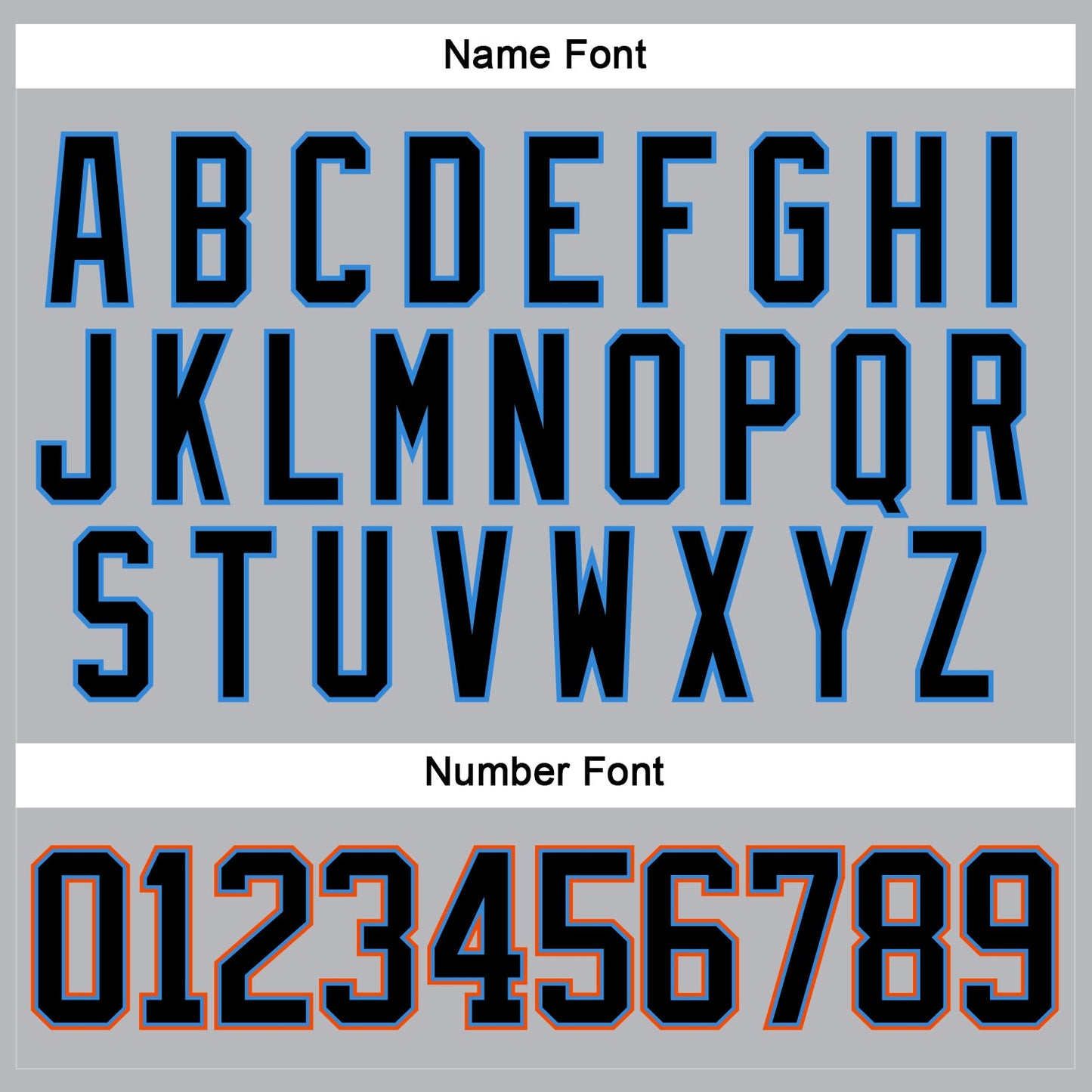 Custom Gray Black Powder Blue-Orange Hockey Lace Neck Jersey - Sky-Custom