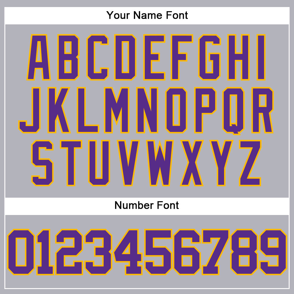 Custom Gray Purple-Gold Authentic Baseball Jersey - Sky-Custom