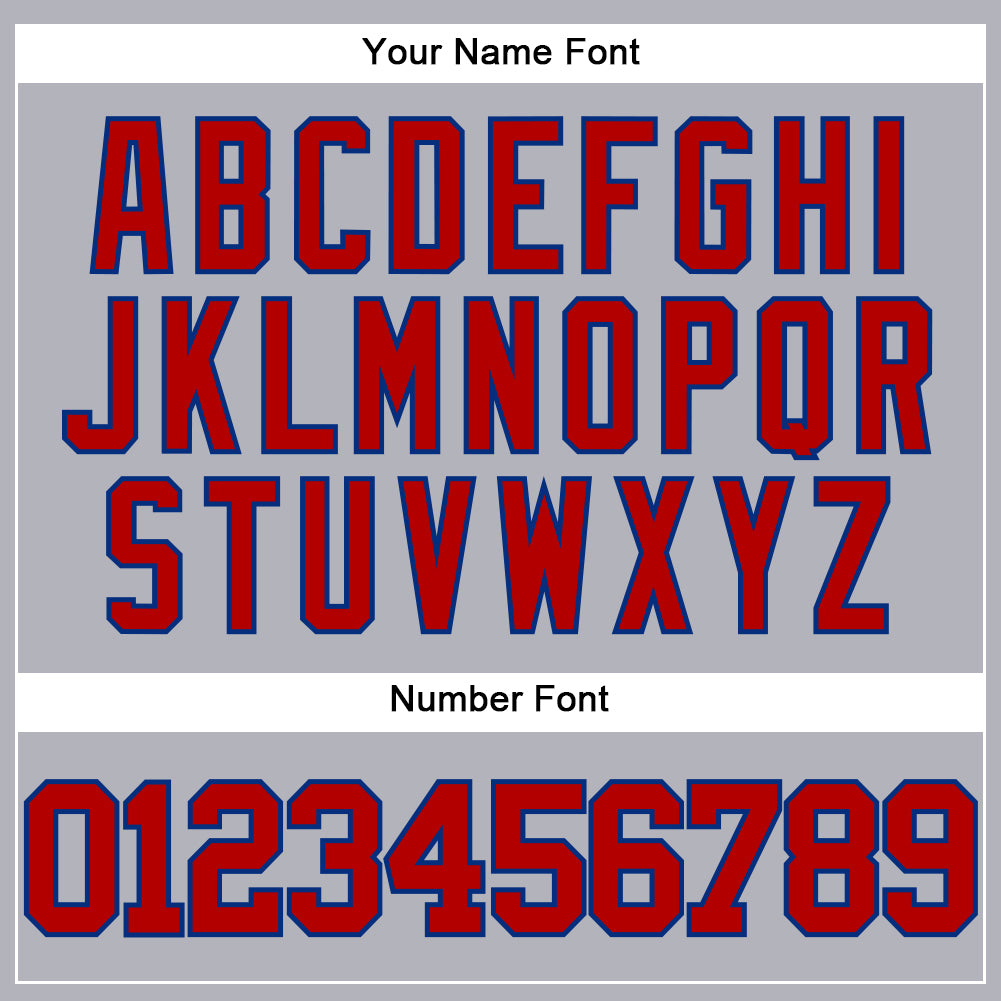 Custom Gray Red-Royal Authentic Baseball Jersey - Sky-Custom