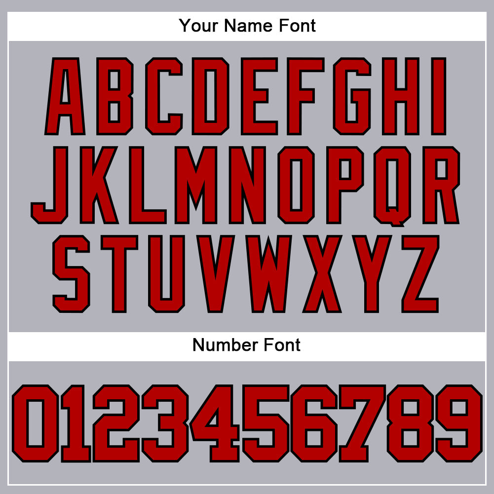 Custom Gray Red-Black Authentic Baseball Jersey - Sky-Custom