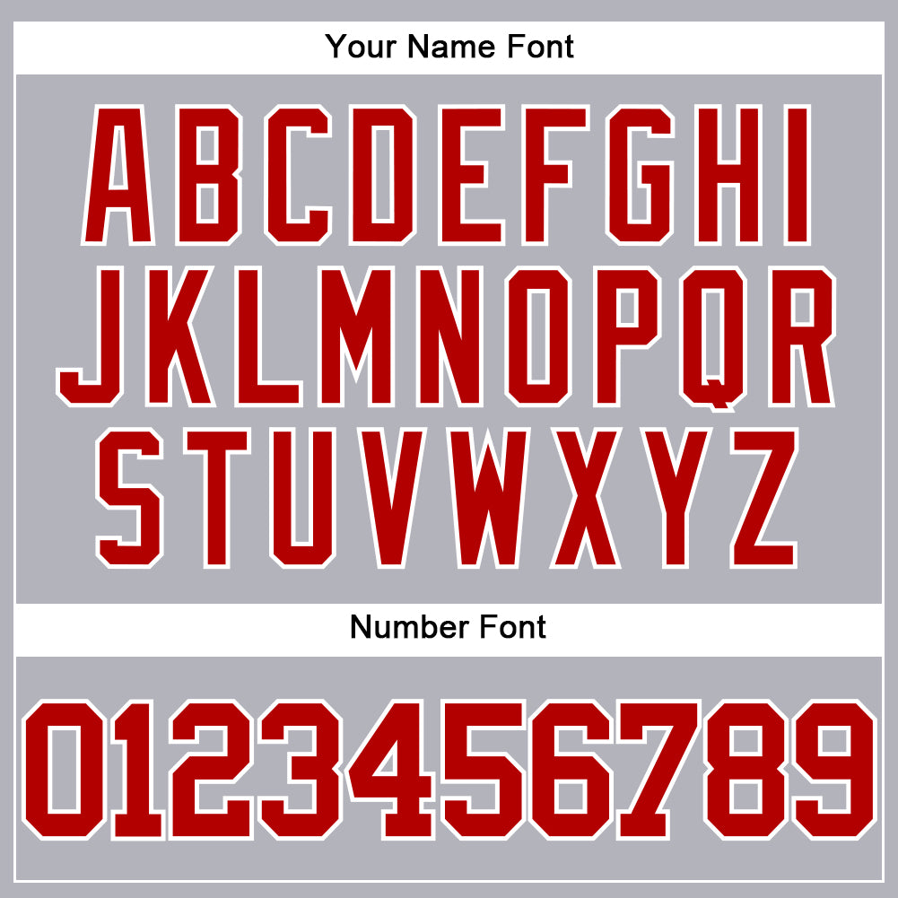 Custom Gray Red-White Authentic Baseball Jersey - Sky-Custom