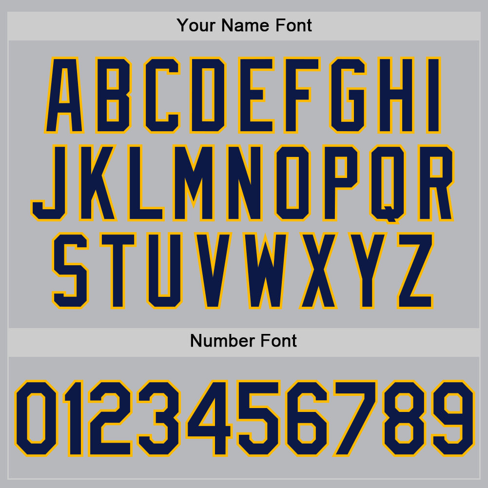 Custom Gray Navy-Gold Authentic Throwback Baseball Jersey - Sky-Custom