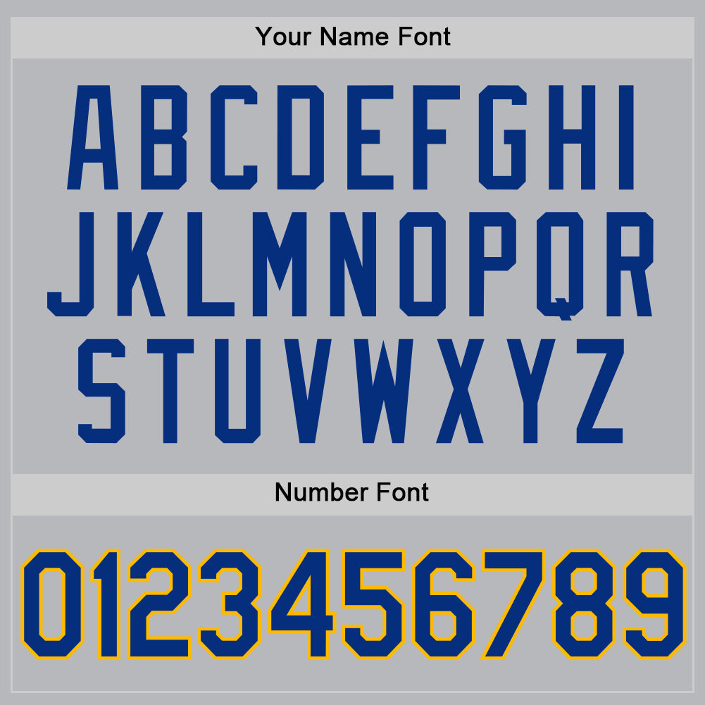 Custom Gray Royal-Gold Authentic Throwback Baseball Jersey - Sky-Custom