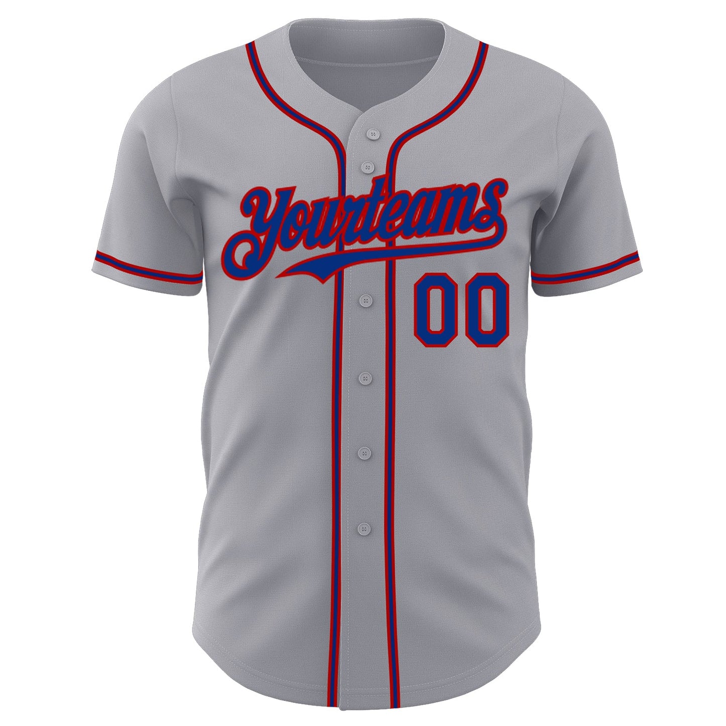 Custom Gray Royal-Red Authentic Baseball Jersey - Sky-Custom
