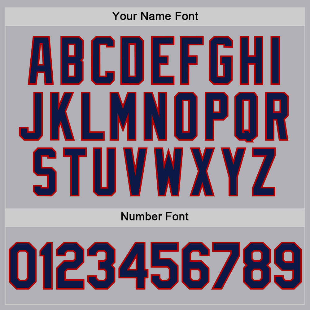 Custom Gray Navy-Red Mesh Authentic Throwback Baseball Jersey - Sky-Custom