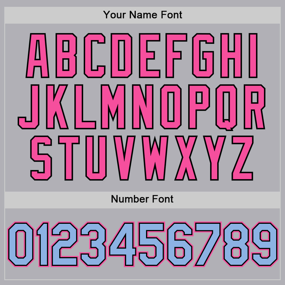 Custom Gray Light Blue Black-Pink Mesh Authentic Throwback Baseball Jersey - Sky-Custom