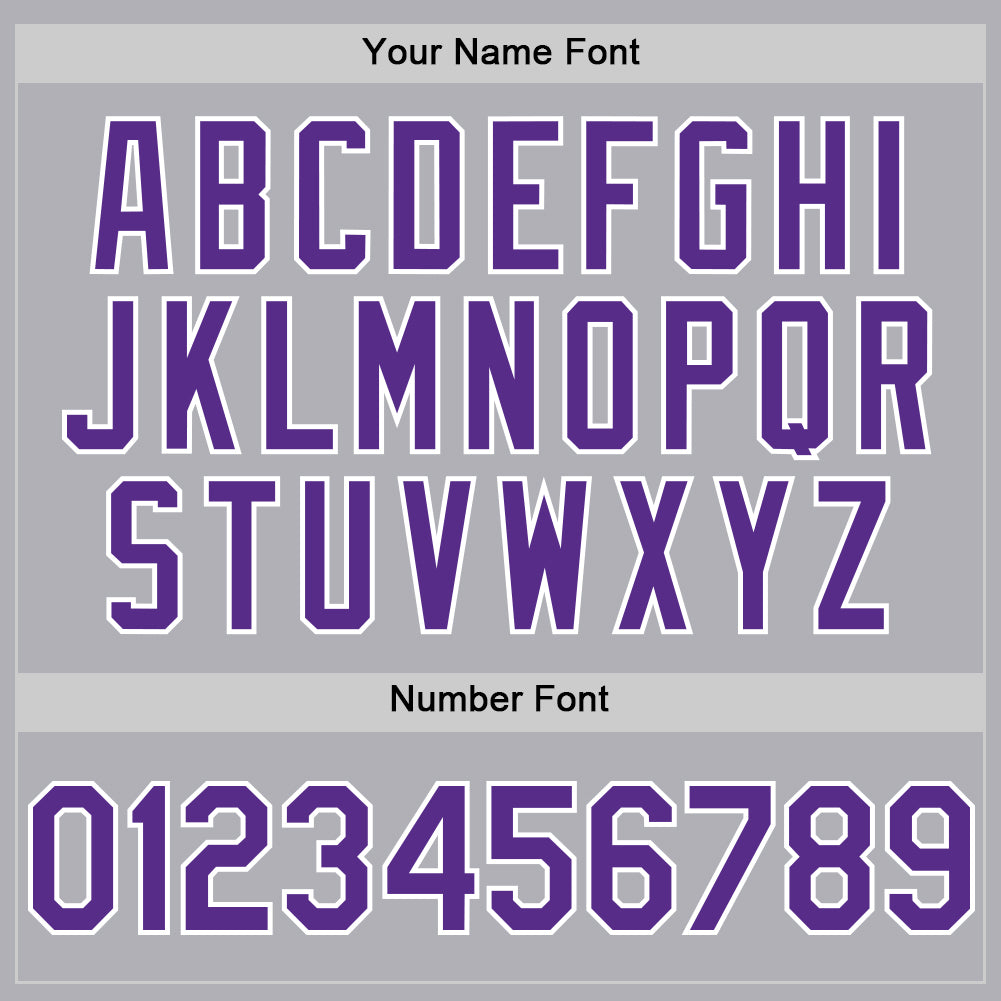 Custom Gray Purple-White Mesh Authentic Throwback Baseball Jersey - Sky-Custom