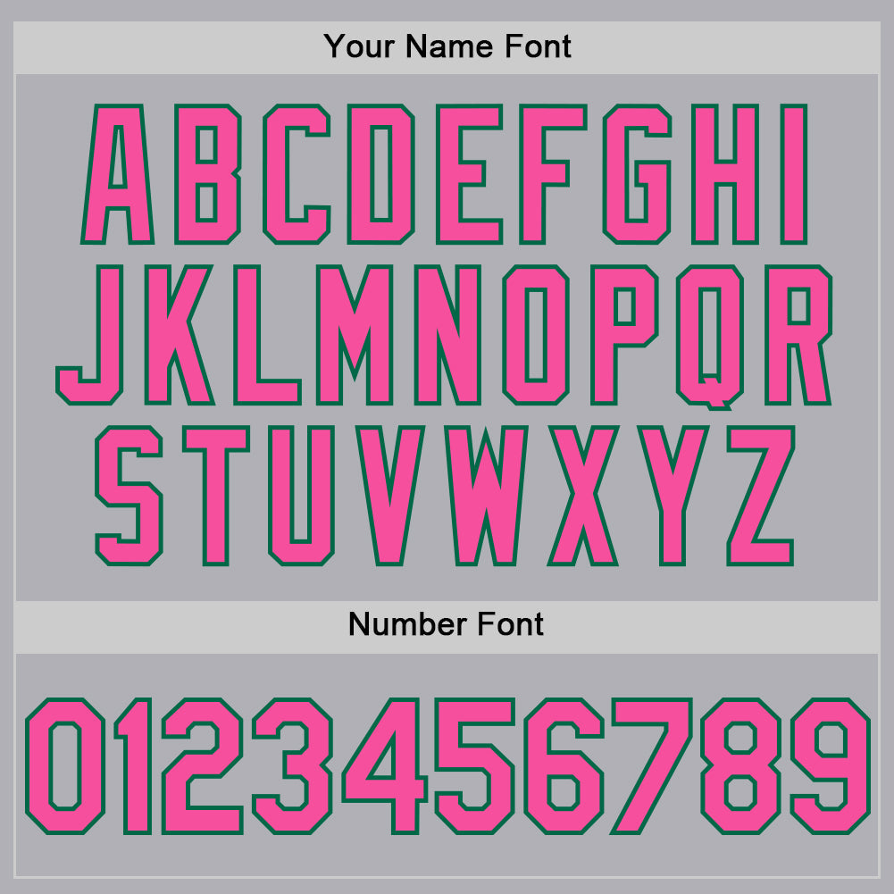 Custom Gray Pink-Kelly Green Mesh Authentic Throwback Baseball Jersey - Sky-Custom