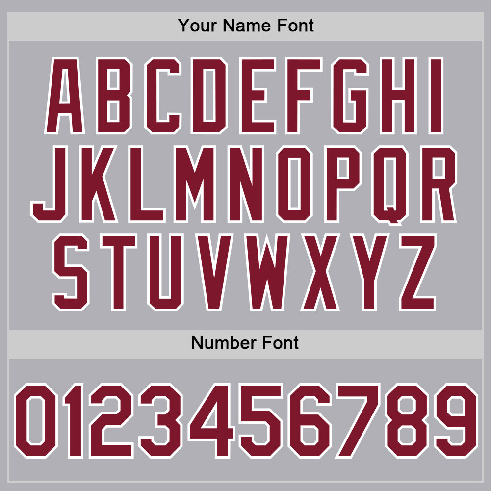 Custom Gray Crimson-White Mesh Authentic Throwback Baseball Jersey - Sky-Custom