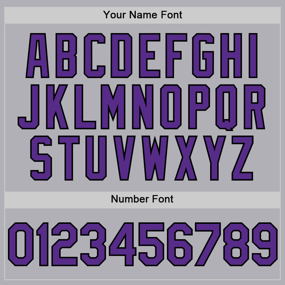 Custom Gray Purple-Black Mesh Authentic Throwback Baseball Jersey - Sky-Custom