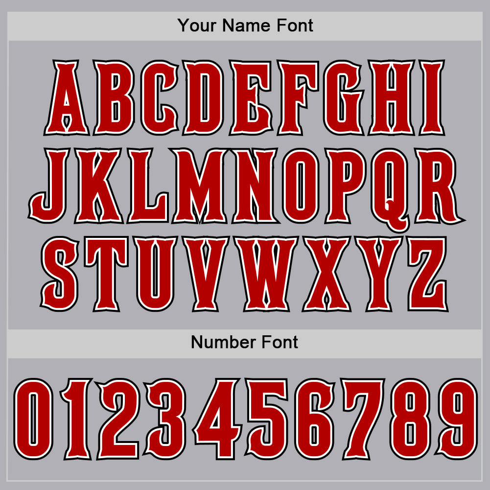 Custom Gray Red-Black Mesh Authentic Throwback Baseball Jersey - Sky-Custom