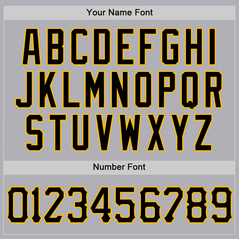 Custom Gray Black-Gold Mesh Authentic Throwback Baseball Jersey - Sky-Custom