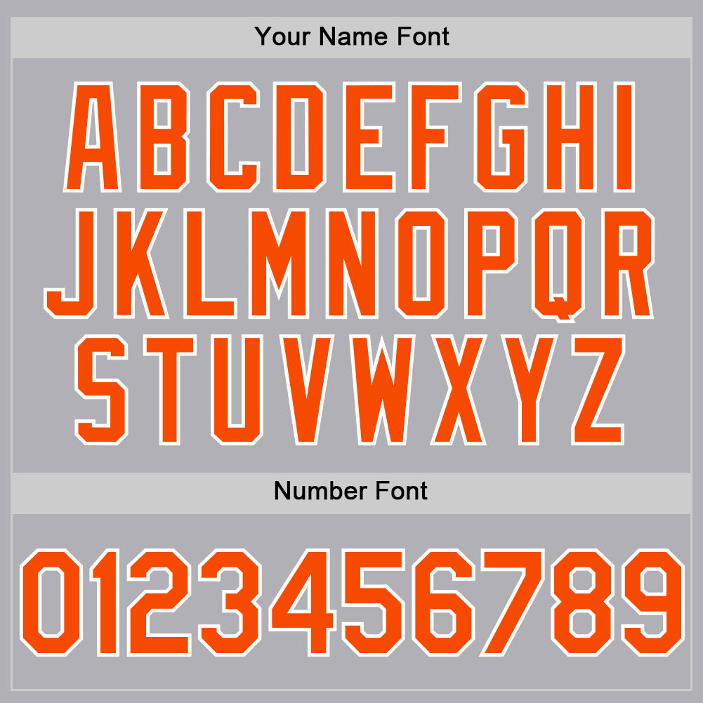 Custom Gray Orange-White Mesh Authentic Throwback Baseball Jersey - Sky-Custom