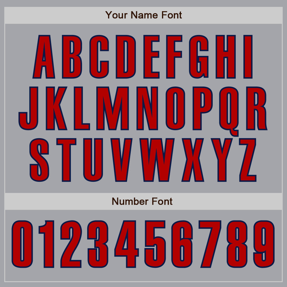 Custom Gray Red-Navy Authentic Baseball Jersey - Sky-Custom