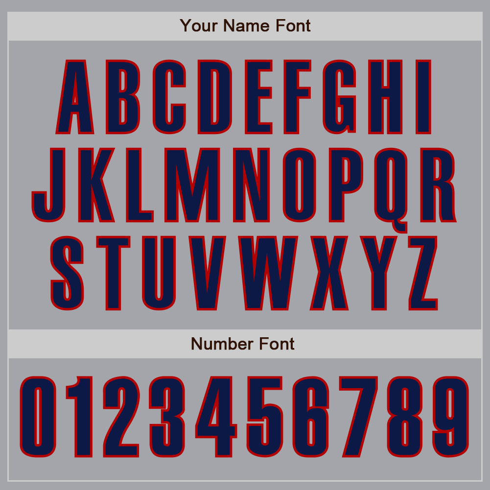 Custom Gray Navy-Red Authentic Baseball Jersey - Sky-Custom