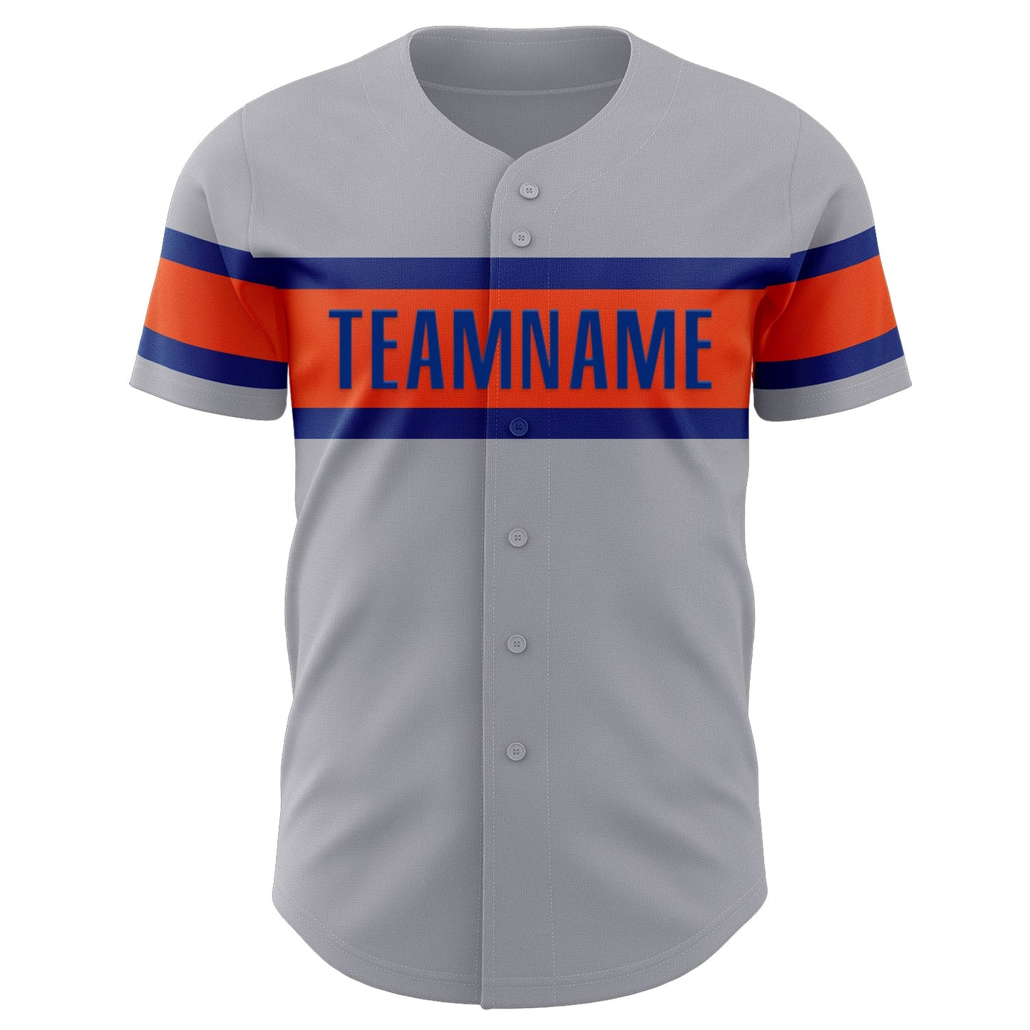 Custom Gray Royal-Orange Authentic Baseball Jersey - Sky-Custom