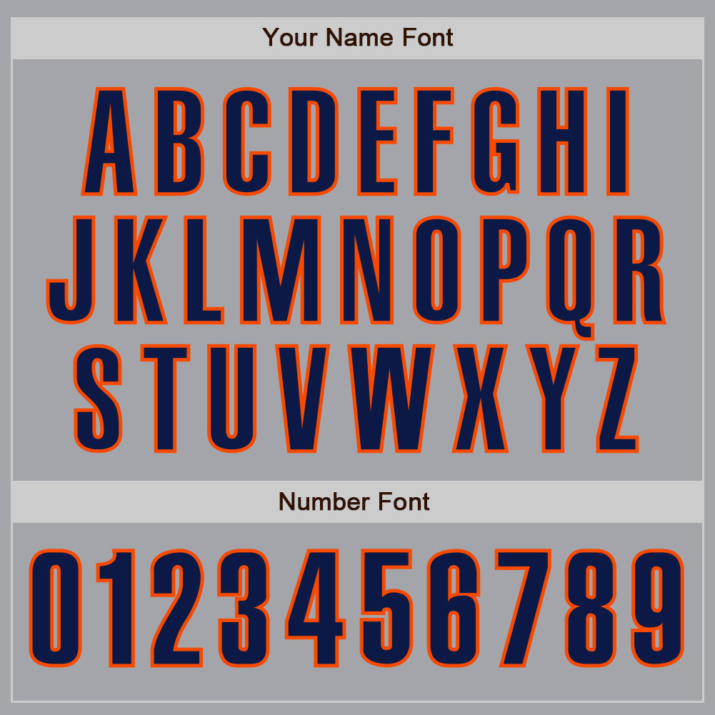 Custom Gray Navy-Orange Authentic Baseball Jersey - Sky-Custom