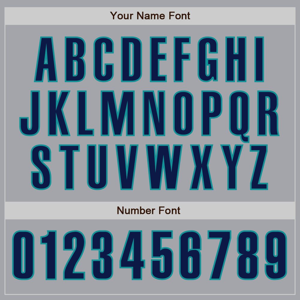 Custom Gray Navy-Teal Authentic Baseball Jersey - Sky-Custom