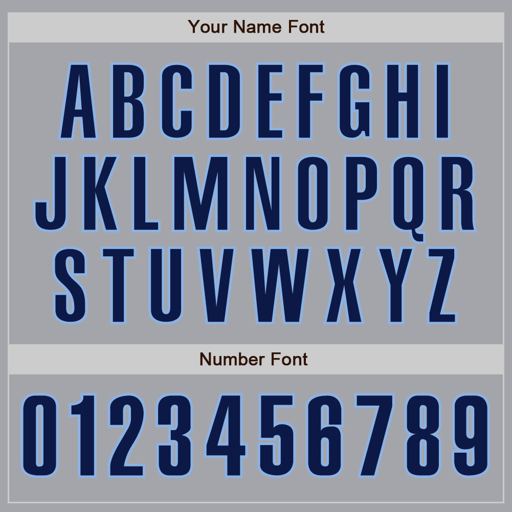 Custom Gray Navy-Light Blue Authentic Baseball Jersey - Sky-Custom