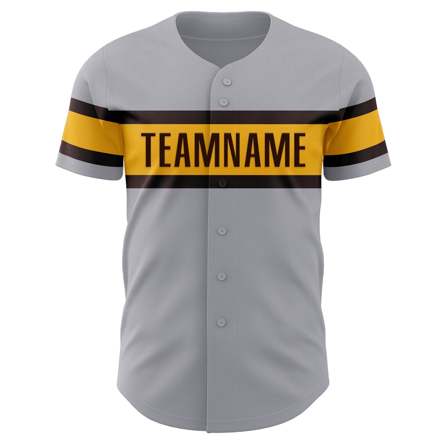 Custom Gray Brown-Gold Authentic Baseball Jersey - Sky-Custom