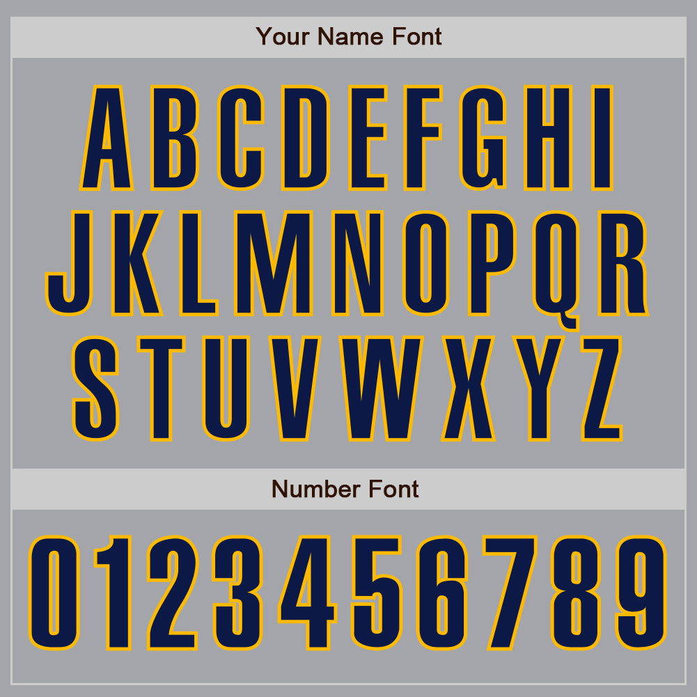 Custom Gray Navy-Gold Authentic Baseball Jersey - Sky-Custom