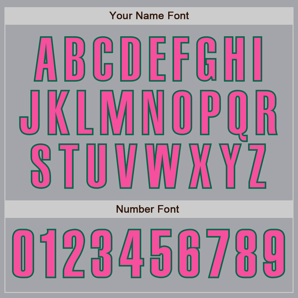 Custom Gray Pink-Kelly Green Authentic Baseball Jersey - Sky-Custom