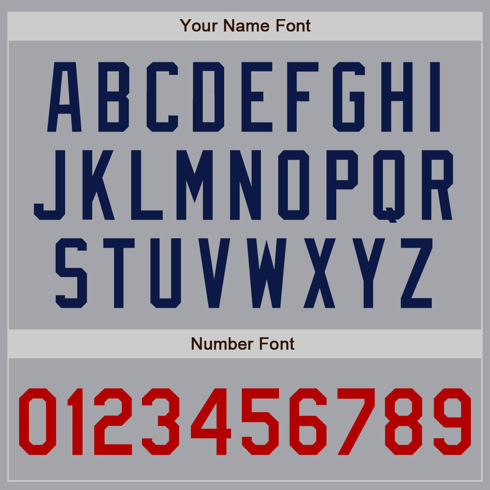 Custom Gray Navy Pinstripe Red-White Authentic Baseball Jersey - Sky-Custom