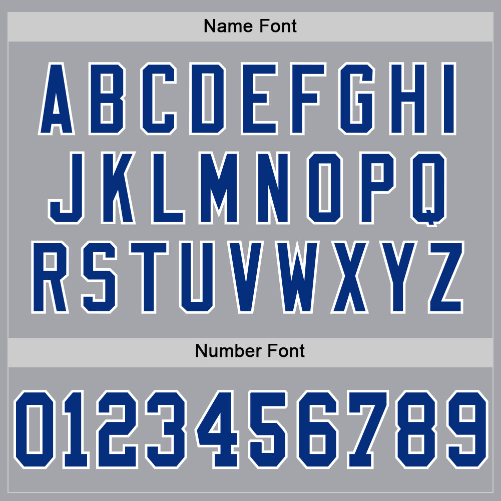 Custom Gray Royal-White Mesh Authentic Throwback Football Jersey - Sky-Custom