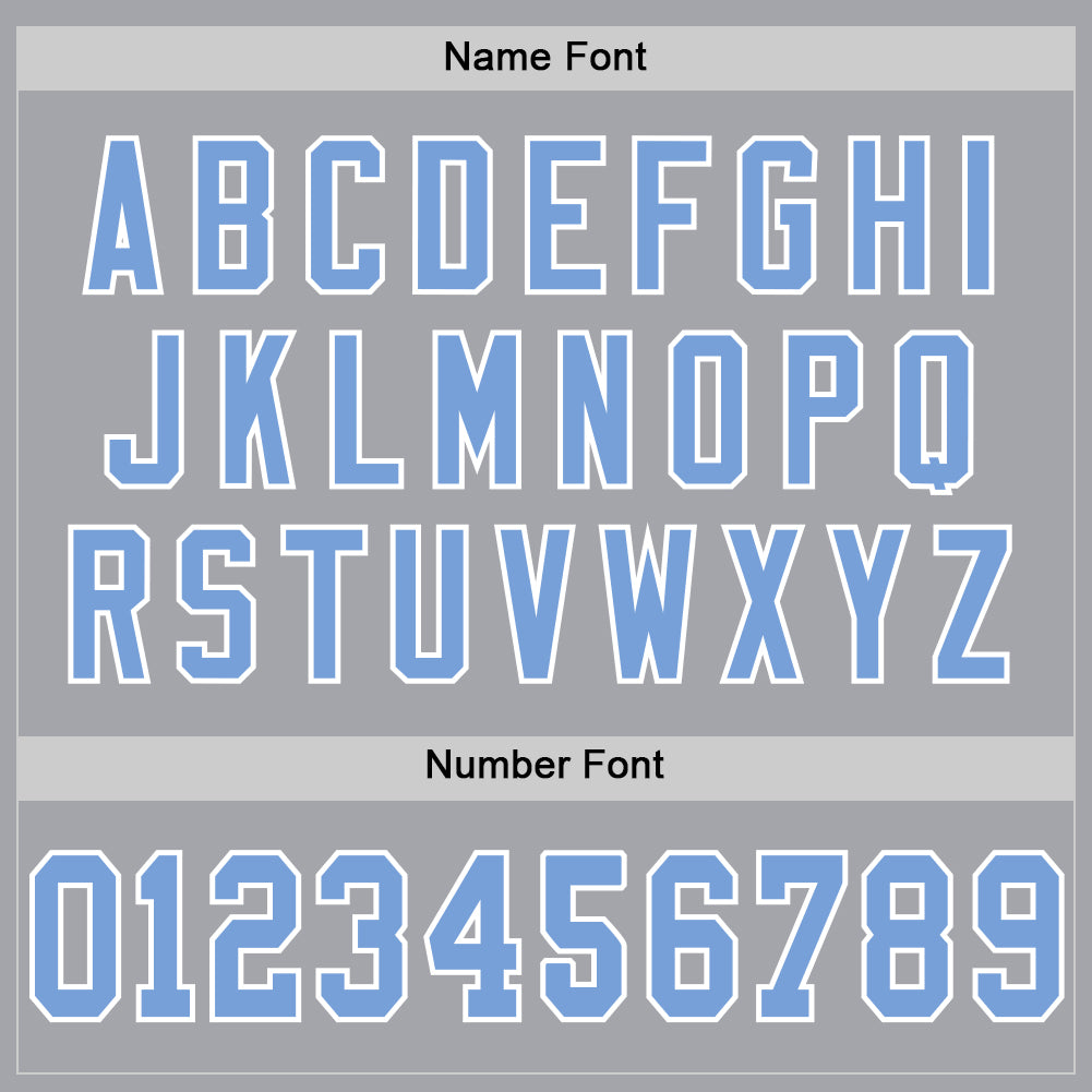 Custom Gray Light Blue-White Mesh Authentic Throwback Football Jersey - Sky-Custom