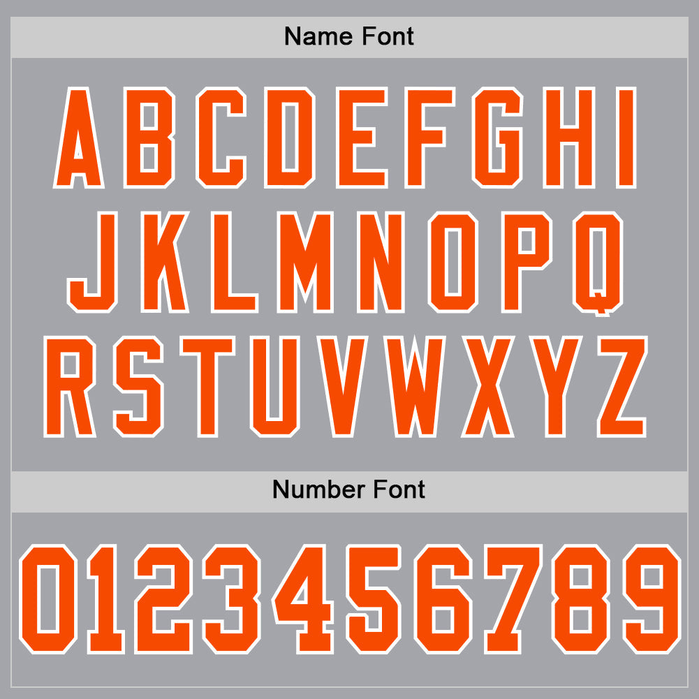 Custom Gray Orange-White Mesh Authentic Throwback Football Jersey - Sky-Custom